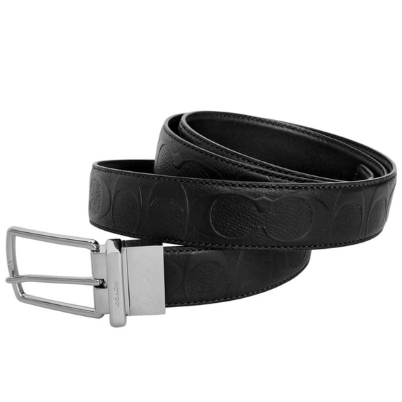 NEW COACH Men Logo Signature Leather Dress Belt - Picture 7 of 8